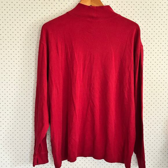 LL Bean Women's Turtleneck Top XL Red Cotton Shirt Minimalist Basic L.L. Bean - Picture 3 of 4